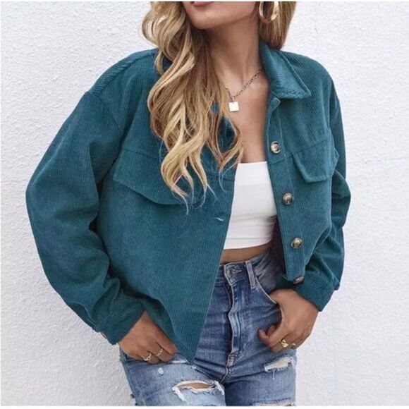 NWT ANTHROPOLOGIE | AVEC LES FILLES Corduroy Jacket Coat Women's Large Academia - Picture 1 of 12